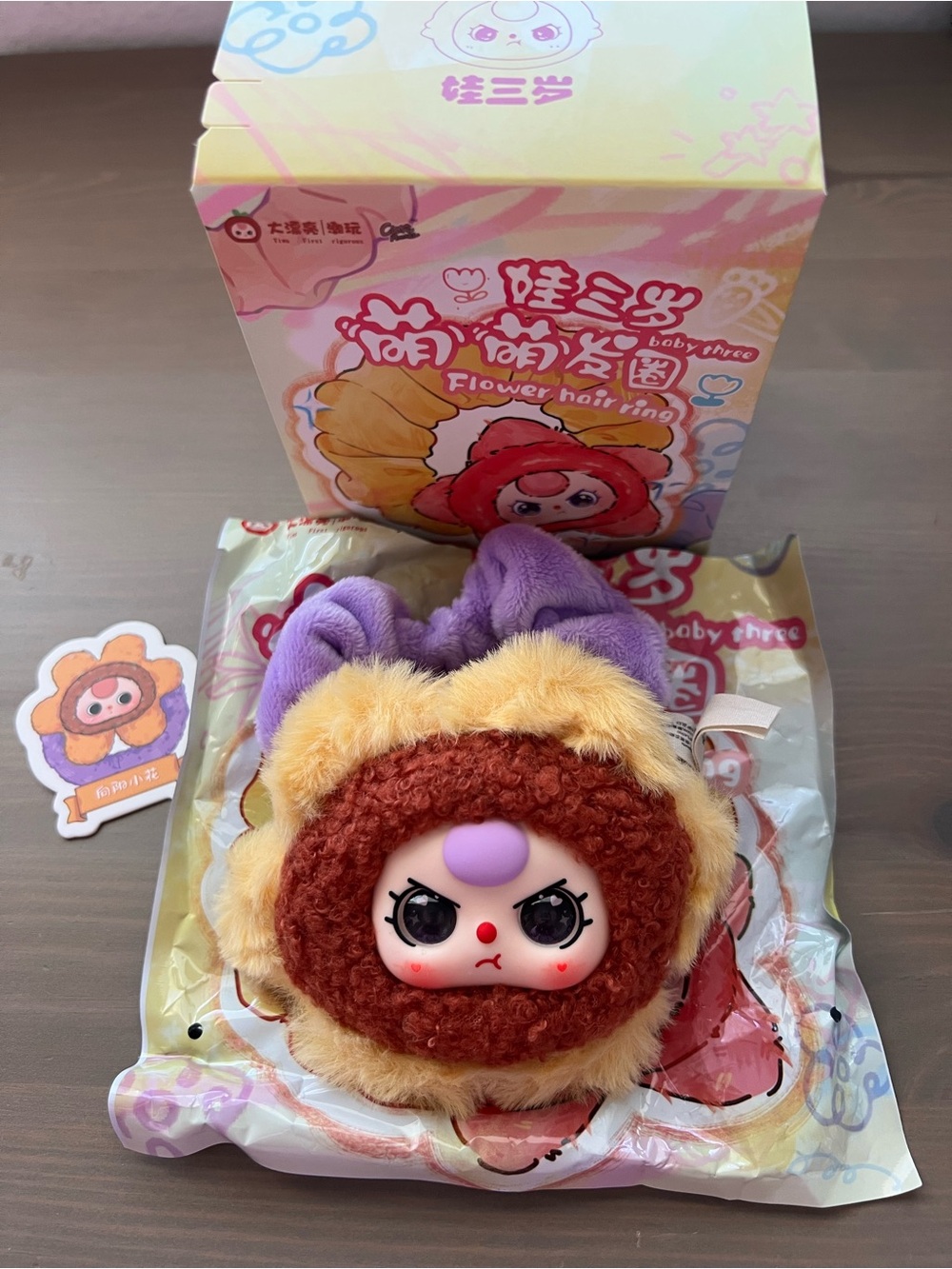 Baby Three Flower Hair Ring / Hair Tie / Scrunchie BB3 Scented Plush
